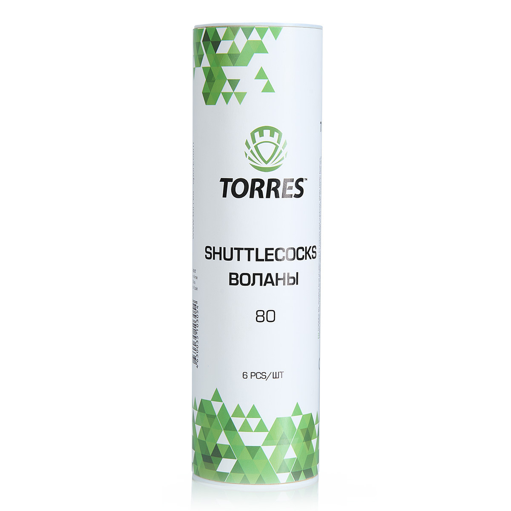 Воланы для бадминтона TORRES 80, BD20107, ПВХ, 6 шт
