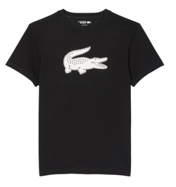 Мужская теннисная футболка Lacoste Ultra Dry 3D Print Crocodile - black/white