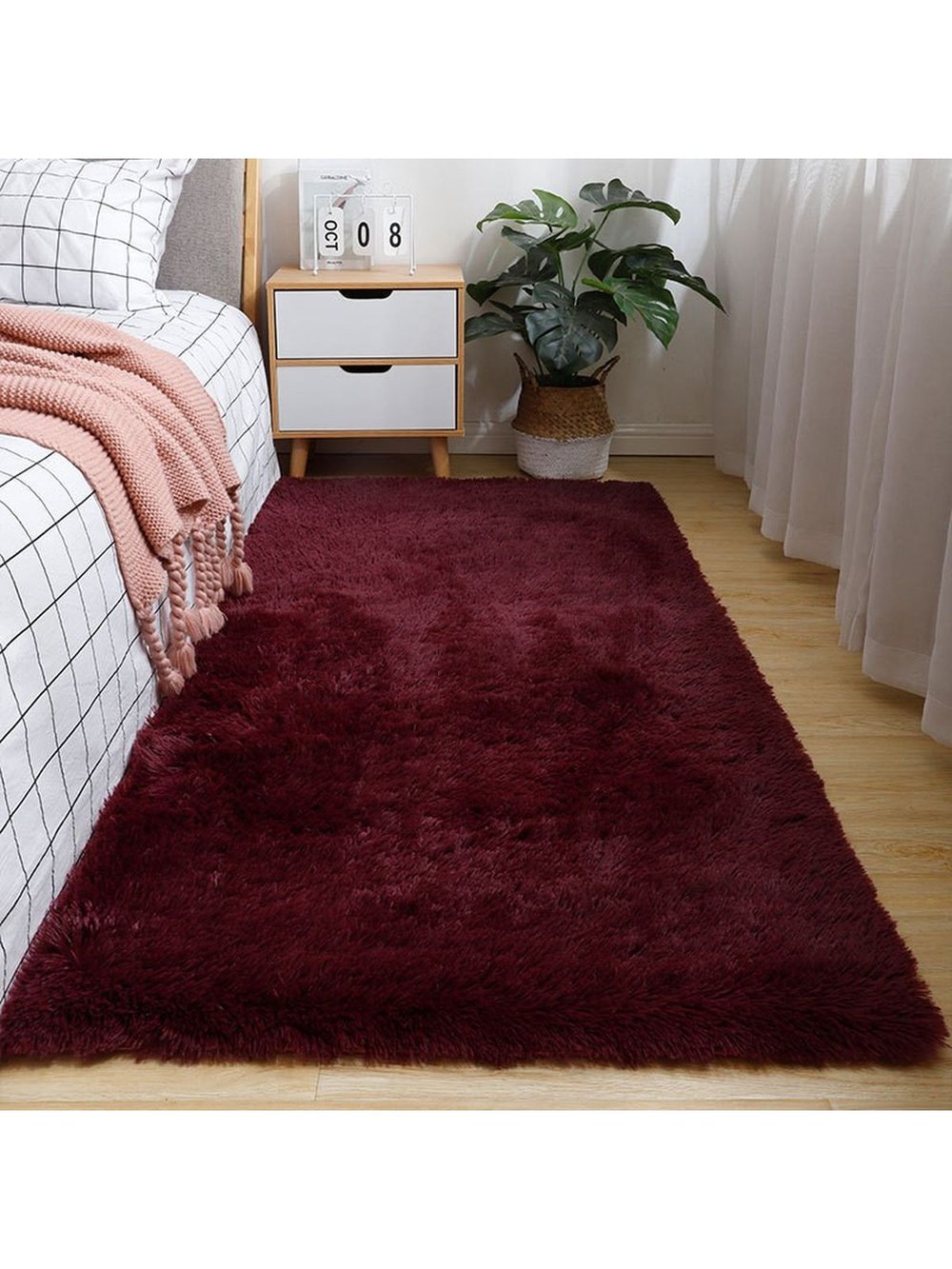 Ковер прикроватный плюшевый бургунди 40х60см (026-40-60)