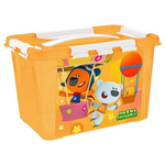 Контейнер с декором "ми-ми-мишки" с замками и ручкой 290х190х180мм, 6,65л (оранжевый)