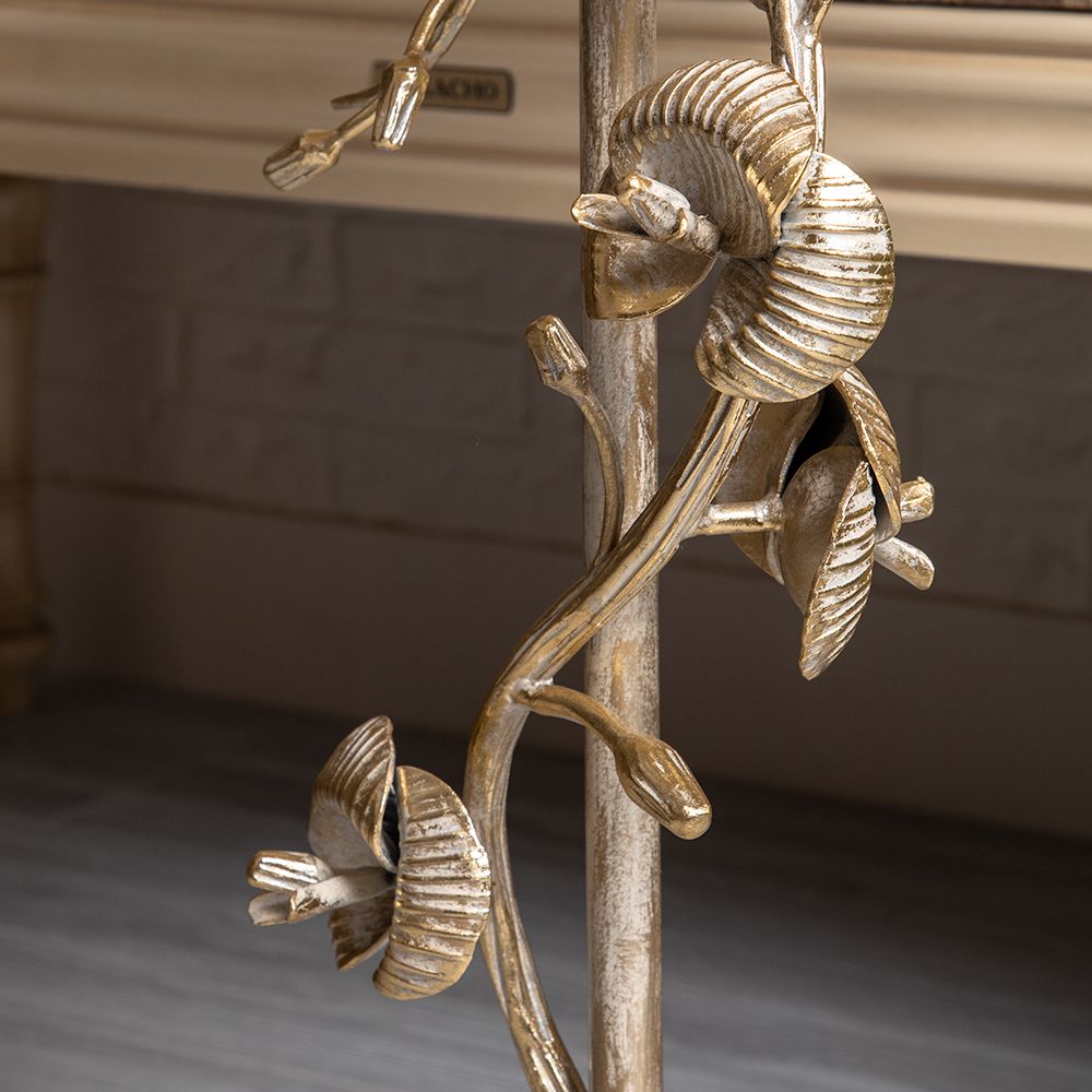 Декоративный столик Орхидея Фиори Айвори Мраморное золото