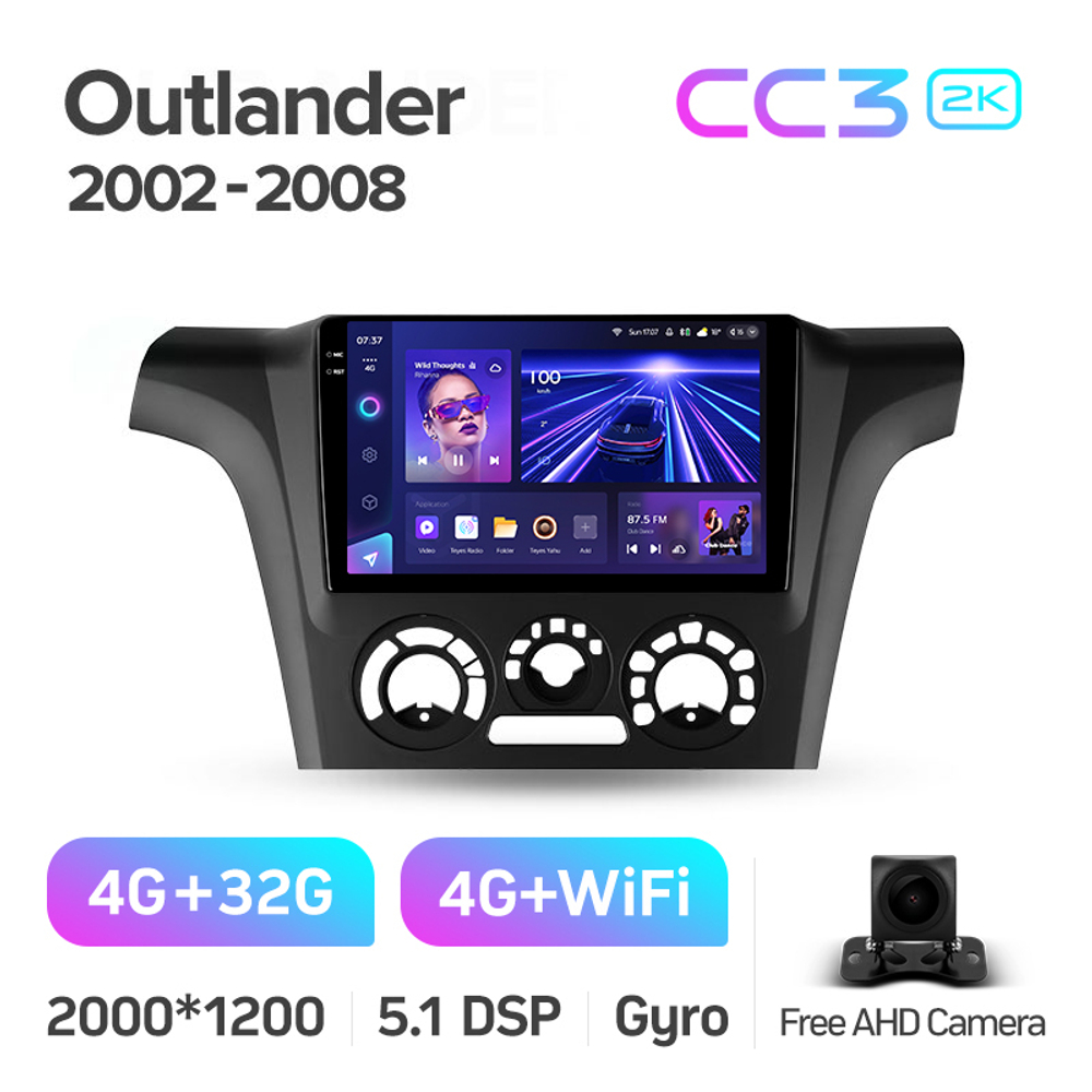 Teyes CC3 2K 9"для Mitsubishi Outlander 1, Airtrek 2002-2008