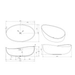 Ванна из искусственного камня ABBER Stein AS9639 белая матовая