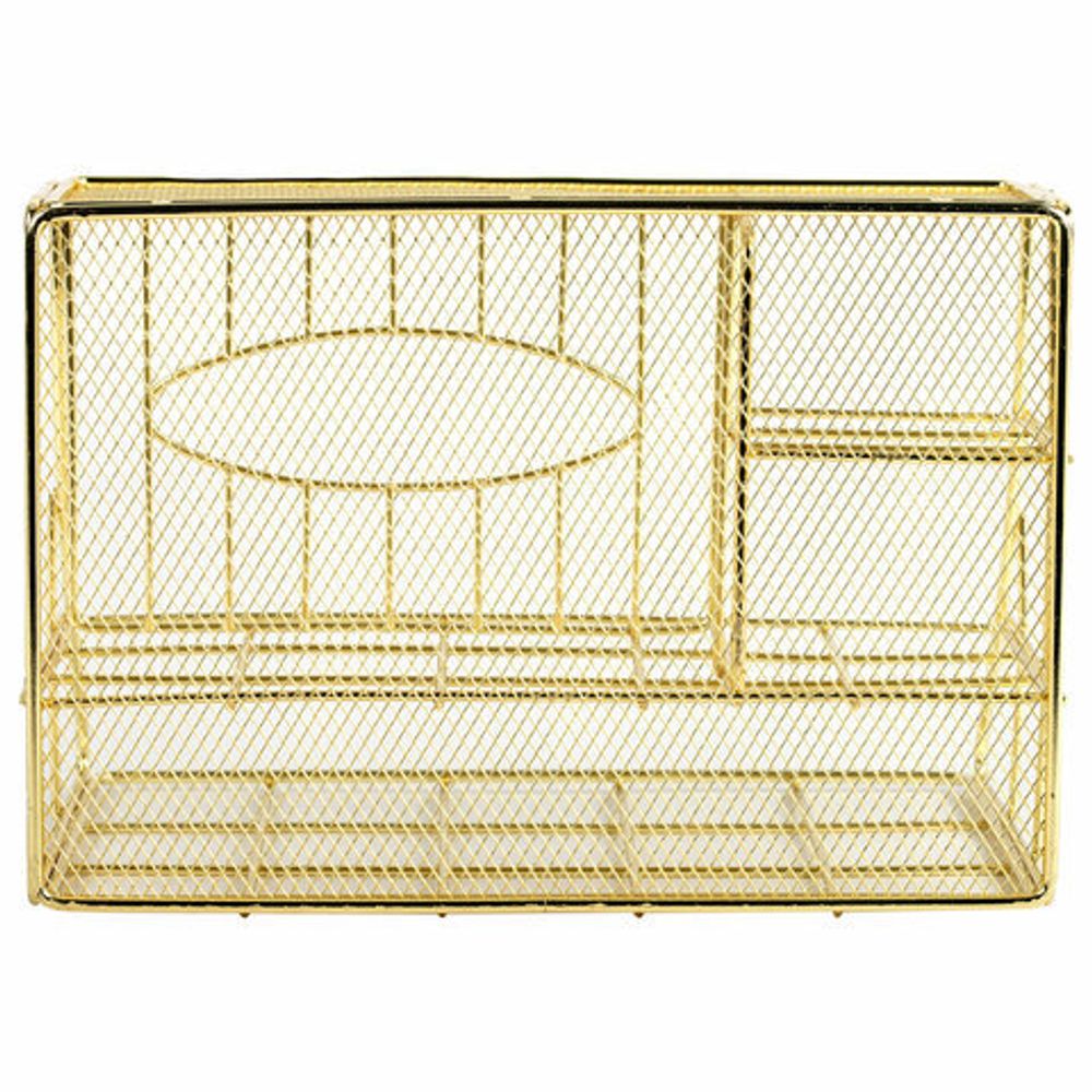 Органайзер для косметики и мелочей металлический 4 секции, MONTE VITA, 160х240х150 мм, золото, 272479