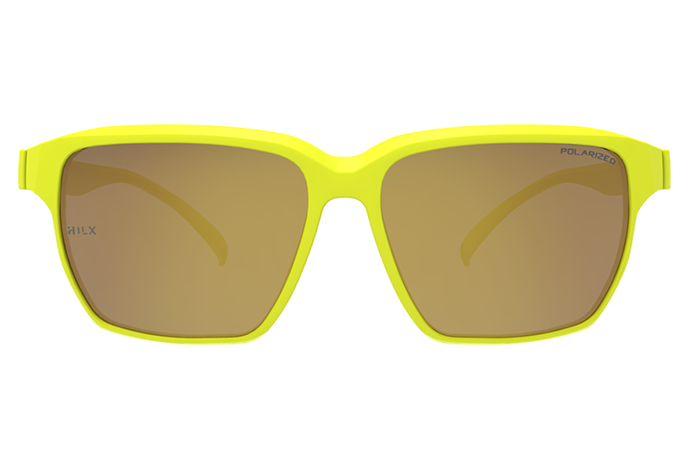 Спортивные очки HILX Rebel Shiny Milky Neon Yellow / Gold Mirror Polarized Lens