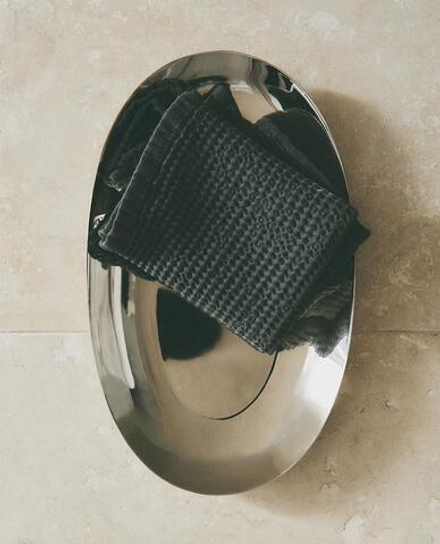 ZARA HOME МЕТАЛЛИЧЕСКИЙ ПОДНОС ДЛЯ ВАННОЙ, СЕРЕБРЯНЫЙ