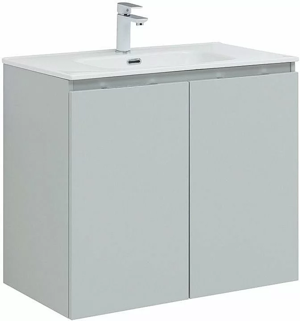 Тумба с раковиной Aquanet Алвита New 277528 80 серый