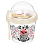 Контейнер IZI-GO для завтрака 450мл с ложкой с декором (светло-бежевый)