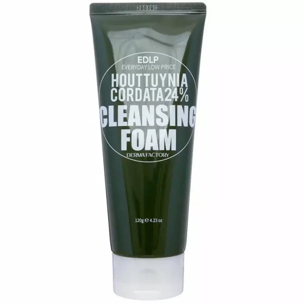 Derma Factory Пенка очищающая с экстрактом хауттюйнии - Houttuynia cordata 24% cleansing foam, 120г