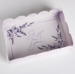 Коробка подарочная с PVC-крышкой «Just for you», 20 × 30 × 8 см