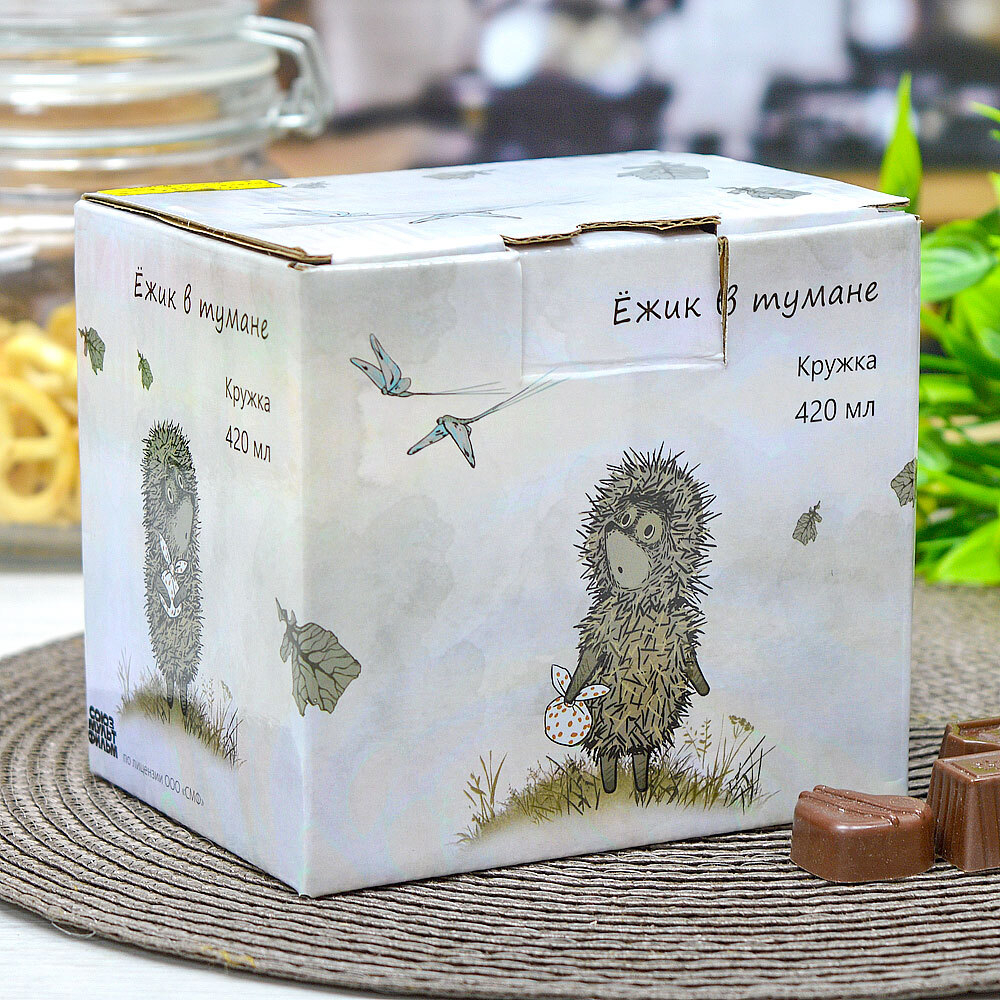 Кружка 420мл Ежик в тумане форма Дерби, фарфор