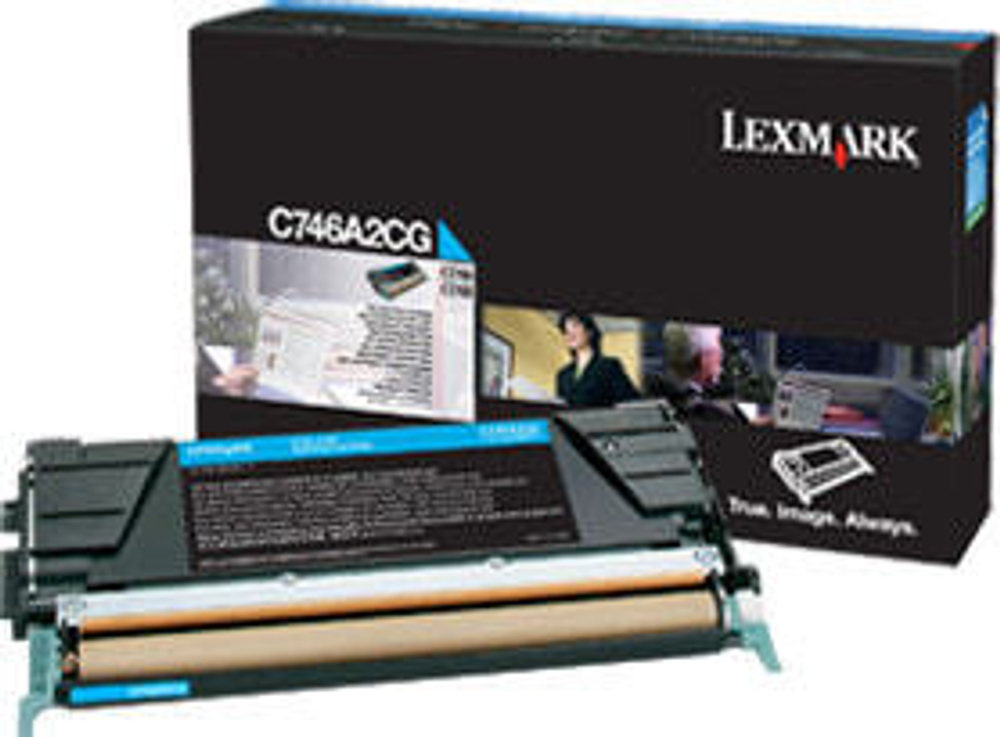 Картридж тонерный голубой 1 шт Lexmark C746A2CG