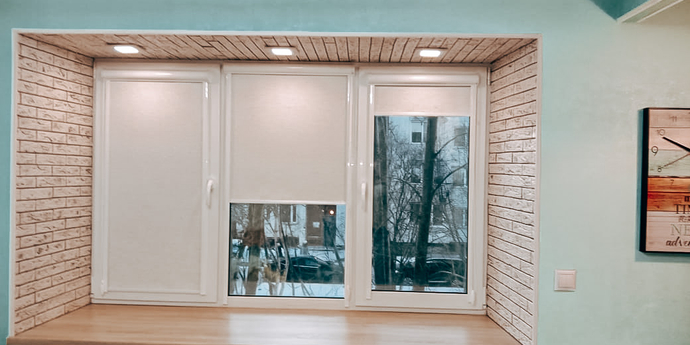 Кассетные рулонные шторы с коробом и направляющими UNI   