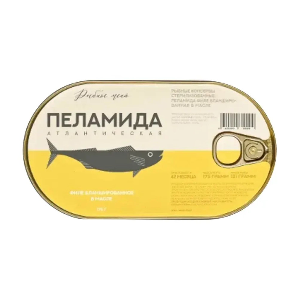 Пеламида филе бланш. в масле 175гр. "Роскон" Калининградская обл.