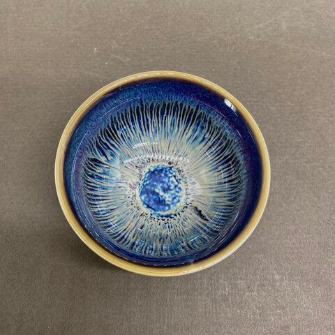 чашка, керамика с голубой глазурью, 60мл