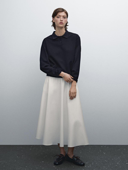 Massimo Dutti Хлопковая футболка-поло, темно-синий