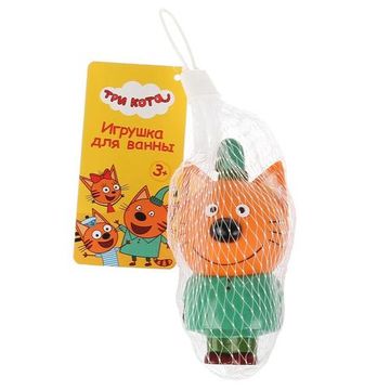 ИГРУШКА ПЛАСТИЗОЛЬ ДЛЯ ВАННЫ "КАПИТОШКА" Три Кота. Компот в сетке