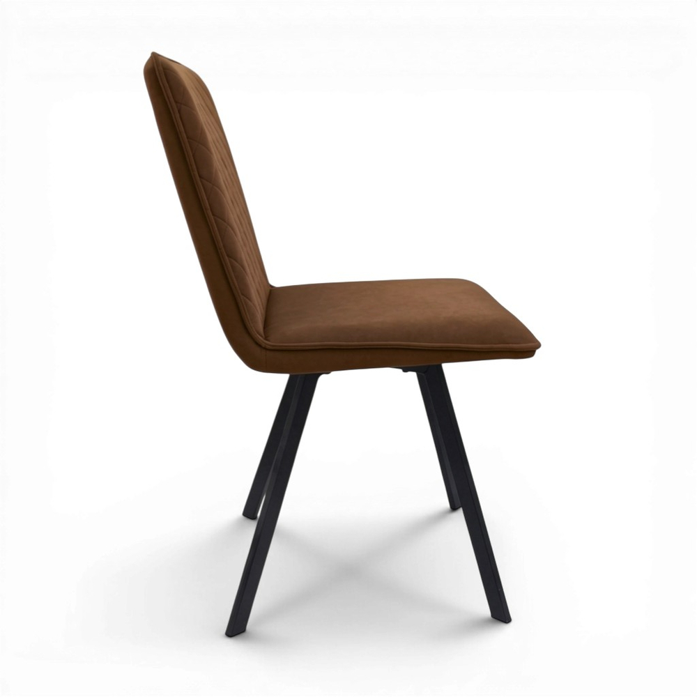 Стул "Капри" (арт. 301) велюр Бренди В29 коричневый, ножки черные