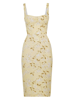 Сарафан корсажный миди с цветочным принтом