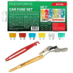 Предохранители плавкие флажковые автомобильные (от 5А до 30А), комплект 92пр. RockFORCE RF-FS-25[83142]