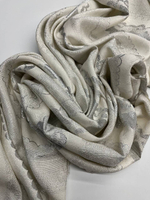 Шелк с вискозой и люрексом белый в абстрактный принт белый