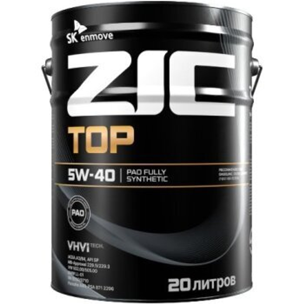 Масло моторное ZIC TOP 5w40 SP ACEA A3/B4 20л