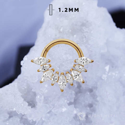 Кликер 9K v.2 Marquise Crystal PVD Yellow 1.2мм
