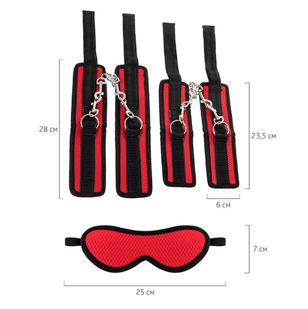 Красно-черный бондажный набор ToyFa Anonymo 310705