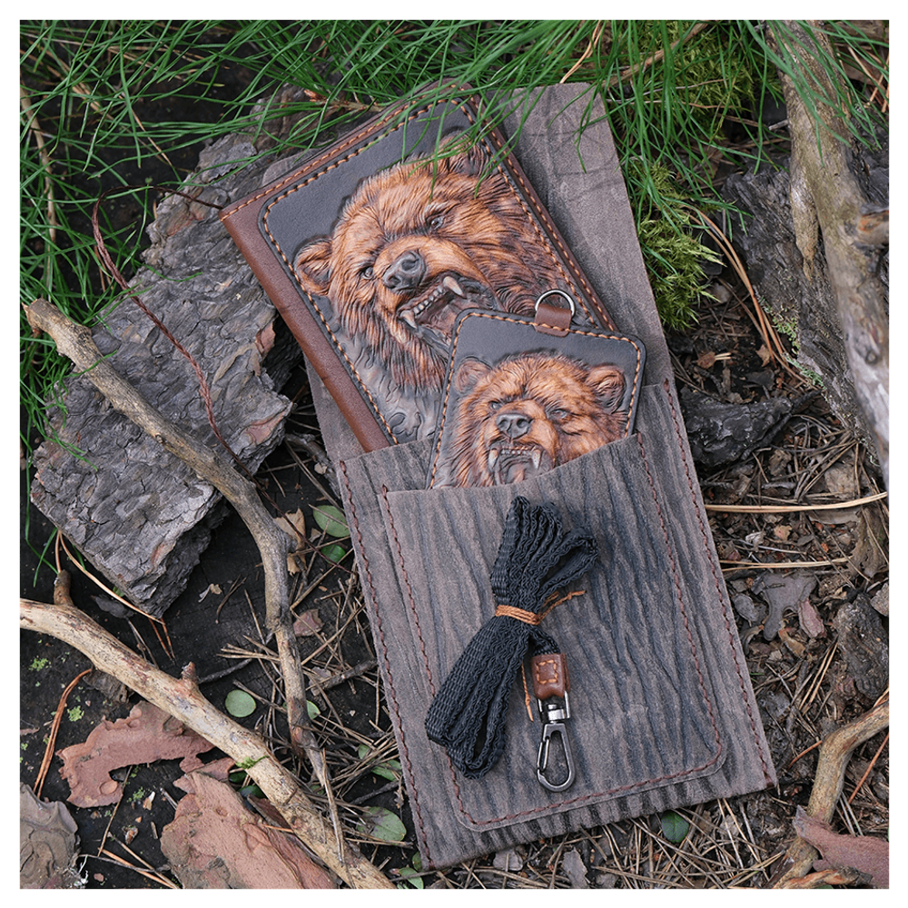 Кожаная обложка для военного билета и картхолдер «Страж - Боевое Сердце»