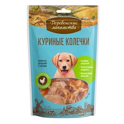 Деревенские Лакомства д/щенков Колечки из Курицы, 90гр