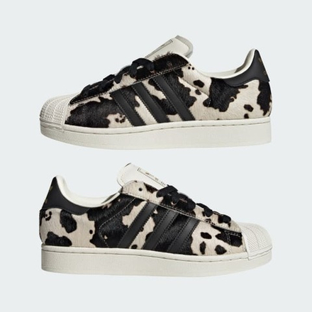 ADIDAS Кроссовки Superstar II с анималистическим принтом, черный/белый