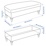 Пуф с местом для хранения - IKEA ESSEBODA/ЕССЕБОДА ИКЕА, 44х50х145 см, черный