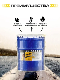 Дорожная краска АК-511 HiJOY , для ДОРОЖНОЙ разметки, краска для пола по бетону, износостойкая, быстросохнущая Желтая, 2.5 кг