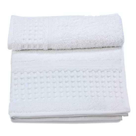 Набор полотенец 1+1  ПИКЕТ - В (коробка) (40*60+60*110, 100% хлопок, Bianco-белый)
