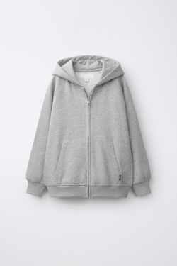 ZARA ХУДИ С МОЛНИЕЙ, СЕРЫЙ МЕЛАНЖ