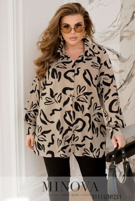 Блуза 251-бежевый Minova Фото 2