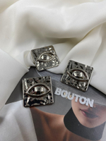 Пуговицы Скиапар. квадратные серебристые "Глаз"