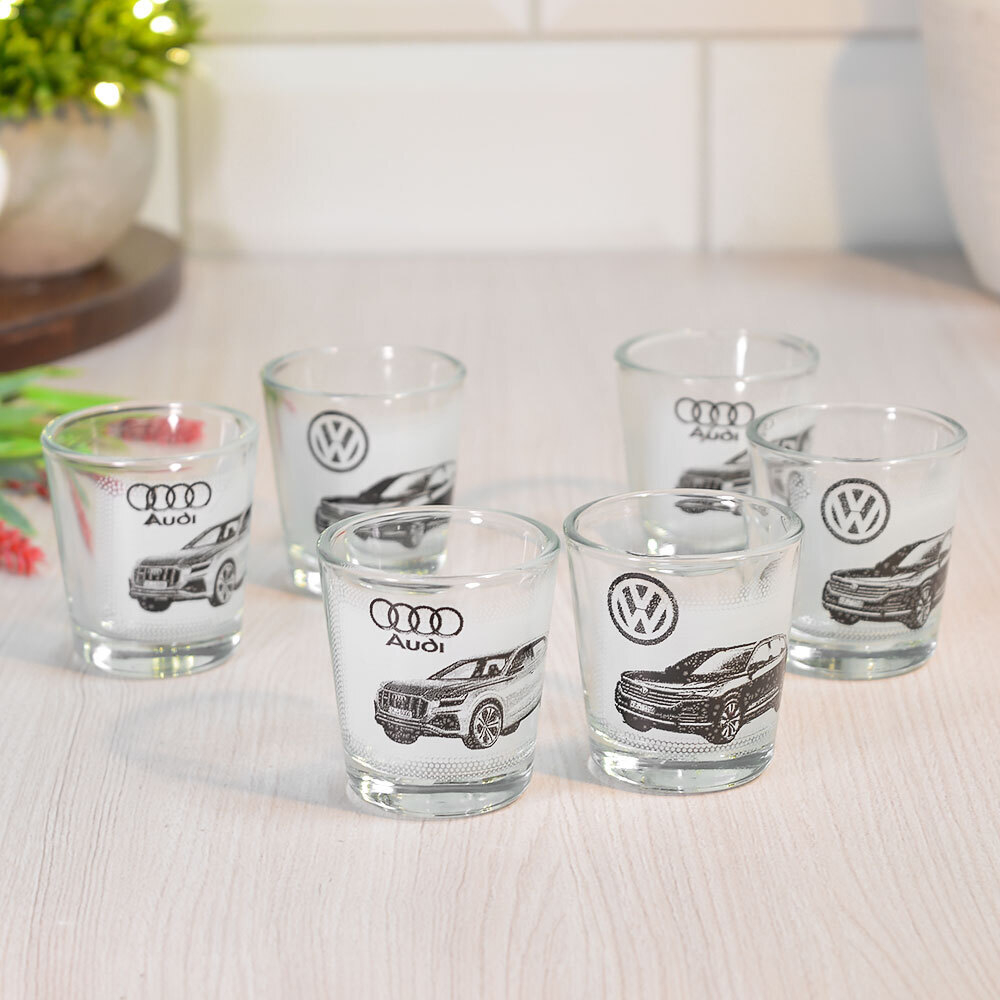 Набор стопок 6шт 50мл (матовые) Машины