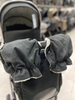 Детская модульная коляска 2в1 770 Чёрный текстиль серебристая рама