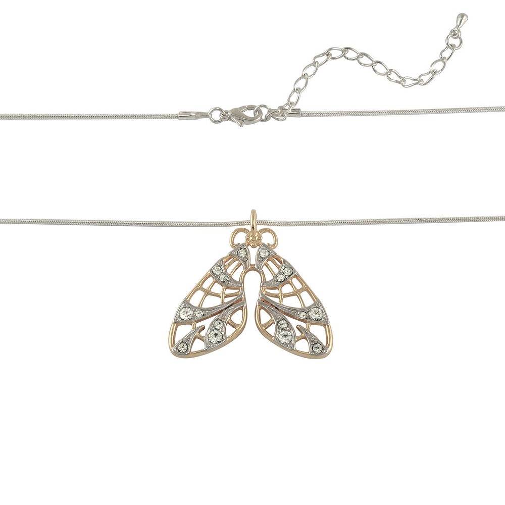 "Цицикар"  подвеска в золотом покрытии из коллекции "Парк Бабочек" от Jenavi с замком карабин