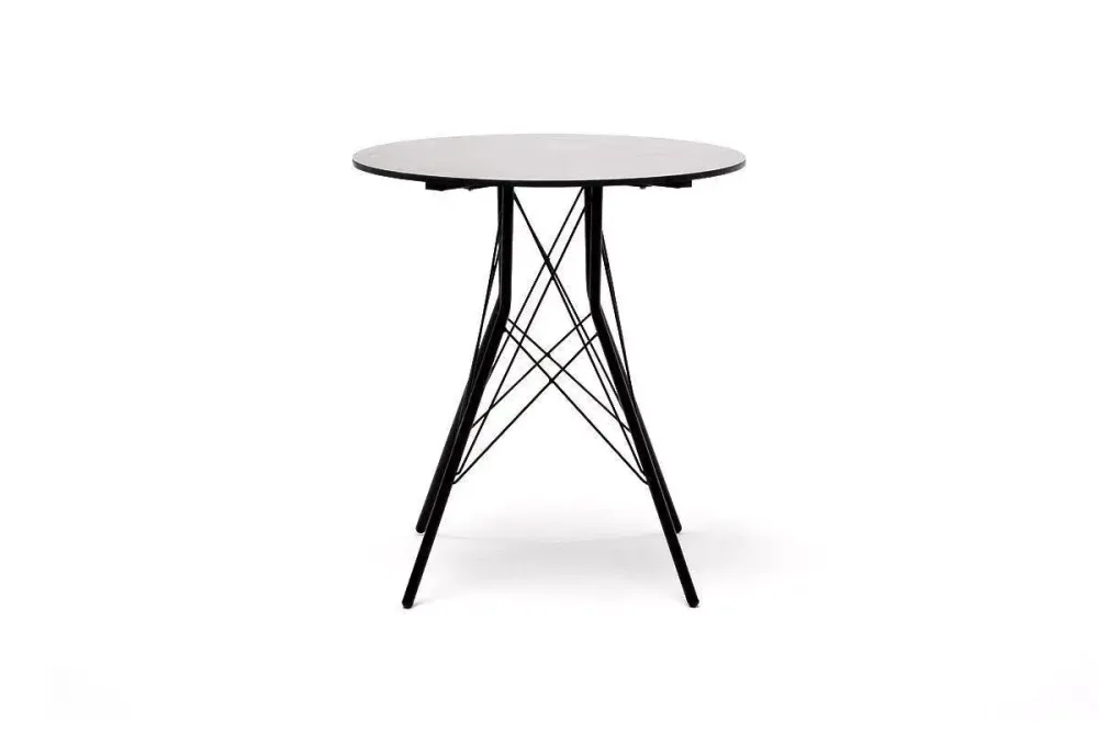 "Конте" интерьерный стол из HPL круглый Ø70см, цвет "серый гранит"