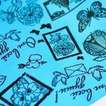 Пленка мат-я 2-х ст Марки ЧЕРНЫЕ НА ГОЛУБОМ (9м)