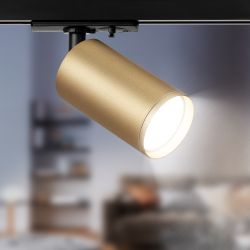 Трековый светильник однофазный ЭРА TR39-GU10 MG под лампу MR16 золото | Однофазные светильники под лампу