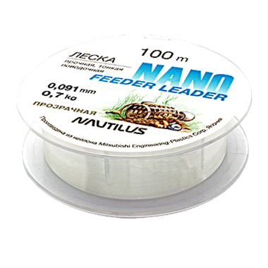 Леска Nautilus Nano Feeder Leader 100м 0.074мм 0.5кг clear 06-21570133
