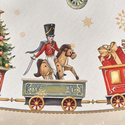 СКАТЕРТЬ ОВАЛЬНАЯ "ЩЕЛКУНЧИК" ,140Х300СМ ,БЕЖЕВЫЙ ,100%ХЛОПОК ,ТВИЛ