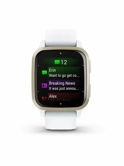Смарт-часы Garmin Venu Sq 2 белые с кремово-золотым алюминиевым безелем
