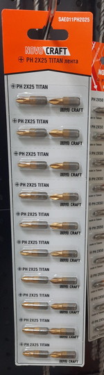 Бита PH2*25 титан novocraft