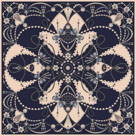 Платок «Жемчуг всегда прав» чернильный