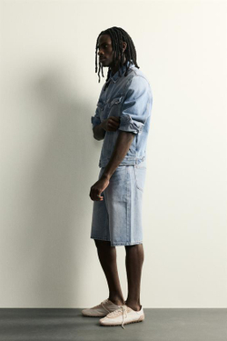 ZARA ДЖИНСОВЫЕ ШОРТЫ LOOSE FIT, ВЫЦВЕТШИЙ СИНИЙ