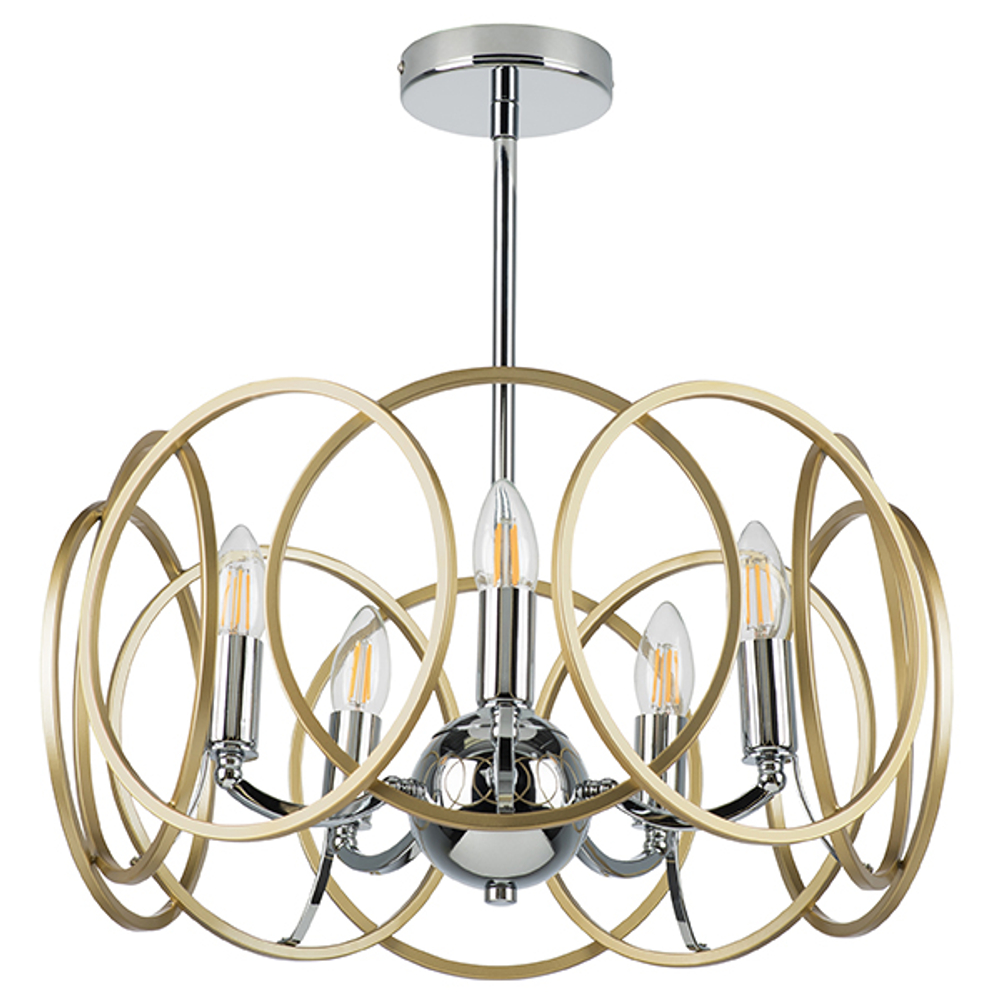 713053 Люстра REGOLO 5х40W E14 ХРОМ/ЗОЛОТО